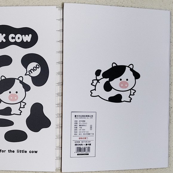 Kawaii Holstein-Friesian black and white baby Cow mini notebook notepad #2 - Picture 2 of 2